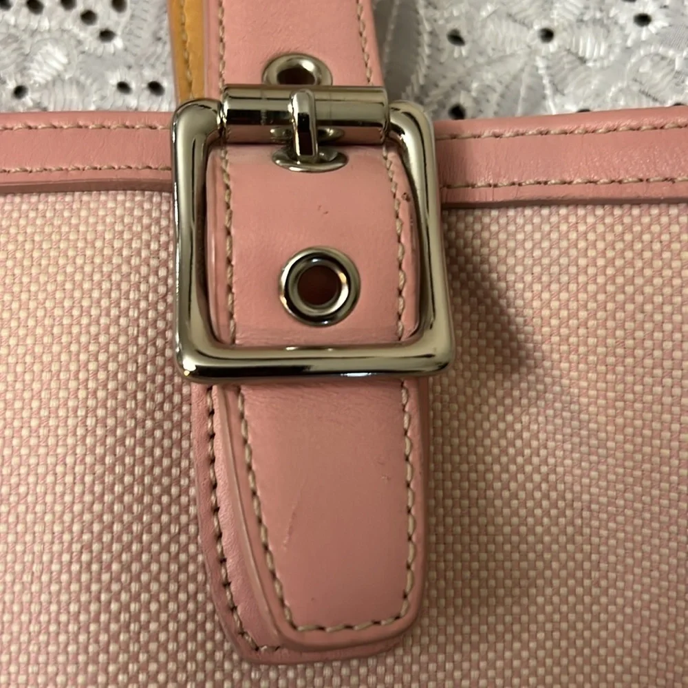 Coach #1841 Elegant Pink and Cream Tote Bag